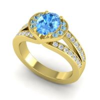Halo Oval Pave Kaza Ring, 8x6mm