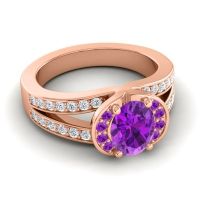 Halo Oval Pave Kaza Ring, 8x6mm