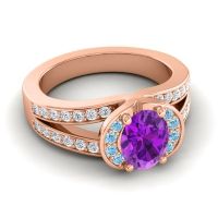 Halo Oval Pave Kaza Ring, 8x6mm