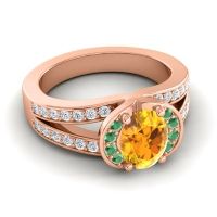 Halo Oval Pave Kaza Ring, 8x6mm