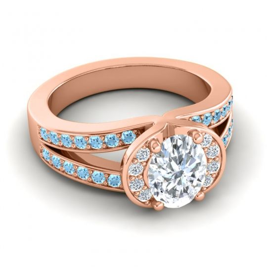 Halo Oval Pave Kaza Ring, 8x6mm