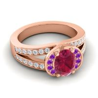 Halo Oval Pave Kaza Ring, 8x6mm