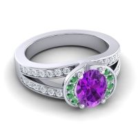 Halo Oval Pave Kaza Ring, 8x6mm