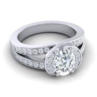 Halo Oval Pave Kaza Ring, 8x6mm