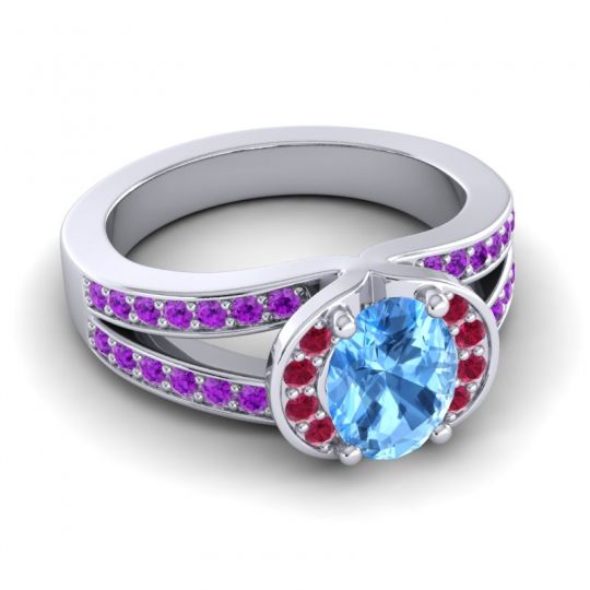 Halo Oval Pave Kaza Ring, 8x6mm