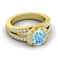 Halo Oval Pave Kaza Ring, 8x6mm