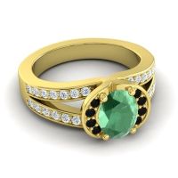 Halo Oval Pave Kaza Ring, 8x6mm