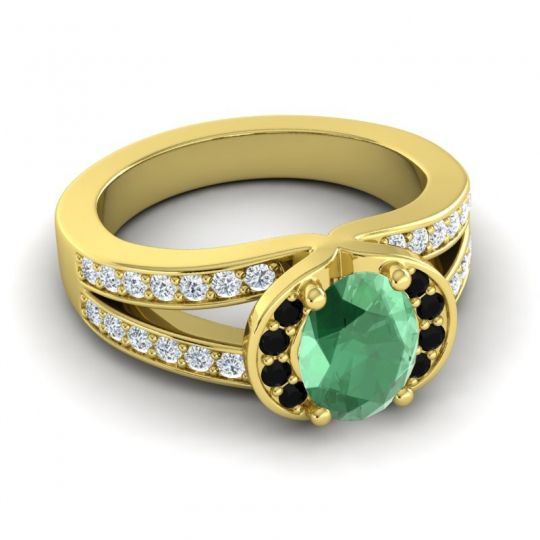 Halo Oval Pave Kaza Ring, 8x6mm