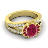 Halo Oval Pave Kaza Ring, 8x6mm