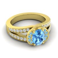 Halo Oval Pave Kaza Ring, 8x6mm