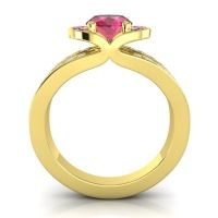 Halo Oval Pave Kaza Ring, 8x6mm