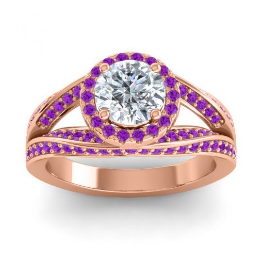 Ornate Halo Pave Pratima Ring