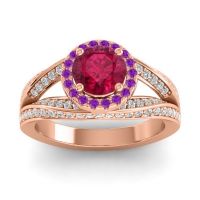 Ornate Halo Pave Pratima Ring