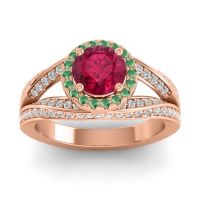 Ornate Halo Pave Pratima Ring