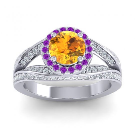 Ornate Halo Pave Pratima Ring
