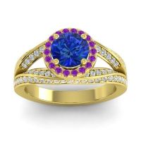 Ornate Halo Pave Pratima Ring