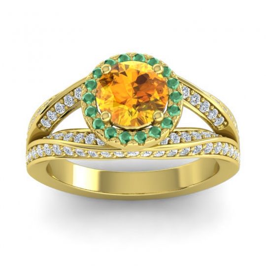 Ornate Halo Pave Pratima Ring