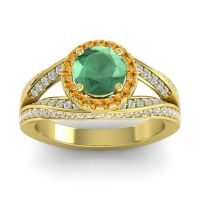 Ornate Halo Pave Pratima Ring