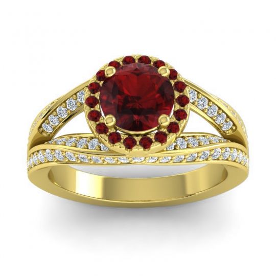 Ornate Halo Pave Pratima Ring