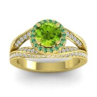 Ornate Halo Pave Pratima Ring