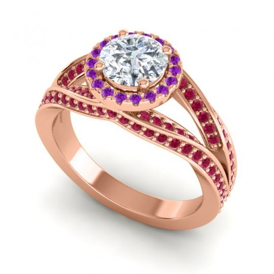 Ornate Halo Pave Pratima Ring
