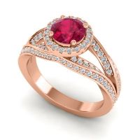 Ornate Halo Pave Pratima Ring