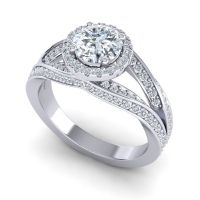 Ornate Halo Pave Pratima Ring