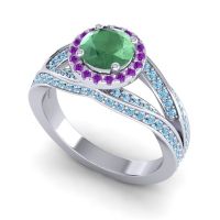 Ornate Halo Pave Pratima Ring