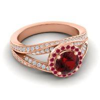 Ornate Halo Pave Pratima Ring