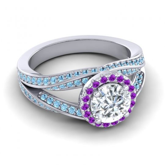 Ornate Halo Pave Pratima Ring