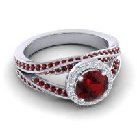 Ornate Halo Pave Pratima Ring