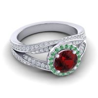 Ornate Halo Pave Pratima Ring