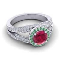 Ornate Halo Pave Pratima Ring