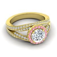 Ornate Halo Pave Pratima Ring