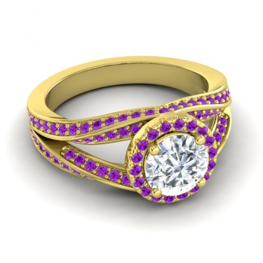 Ornate Halo Pave Pratima Ring