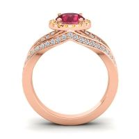 Ornate Halo Pave Pratima Ring