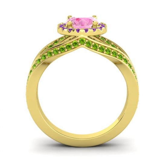 Ornate Halo Pave Pratima Ring