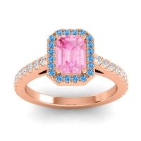 Halo Emerald Cut Shakti Ring, 7x5mm