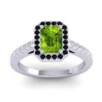 Halo Emerald Cut Shakti Ring, 7x5mm