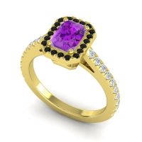 Halo Emerald Cut Shakti Ring, 7x5mm