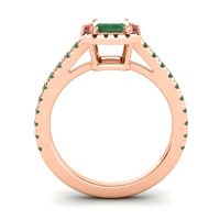 Halo Emerald Cut Shakti Ring, 7x5mm