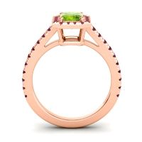 Halo Emerald Cut Shakti Ring, 7x5mm