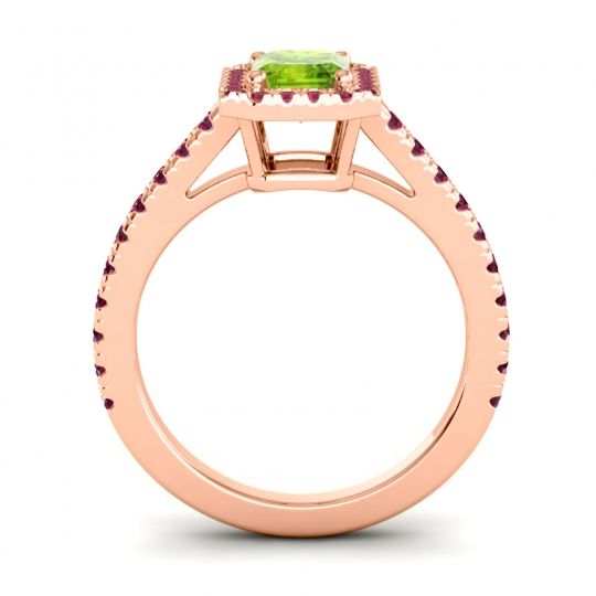 Halo Emerald Cut Shakti Ring, 7x5mm