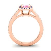 Halo Emerald Cut Shakti Ring, 7x5mm
