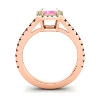 Halo Emerald Cut Shakti Ring, 7x5mm