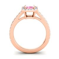Halo Emerald Cut Shakti Ring, 7x5mm