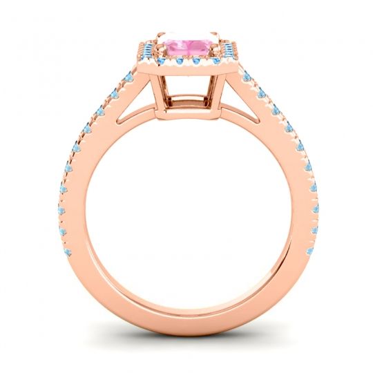 Halo Emerald Cut Shakti Ring, 7x5mm