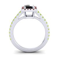 Halo Emerald Cut Shakti Ring, 7x5mm