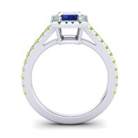 Halo Emerald Cut Shakti Ring, 7x5mm