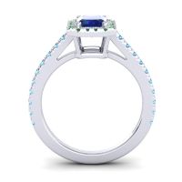Halo Emerald Cut Shakti Ring, 7x5mm